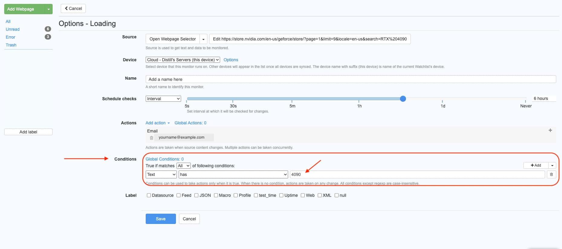 Adding conditions to the GPU stock tracker